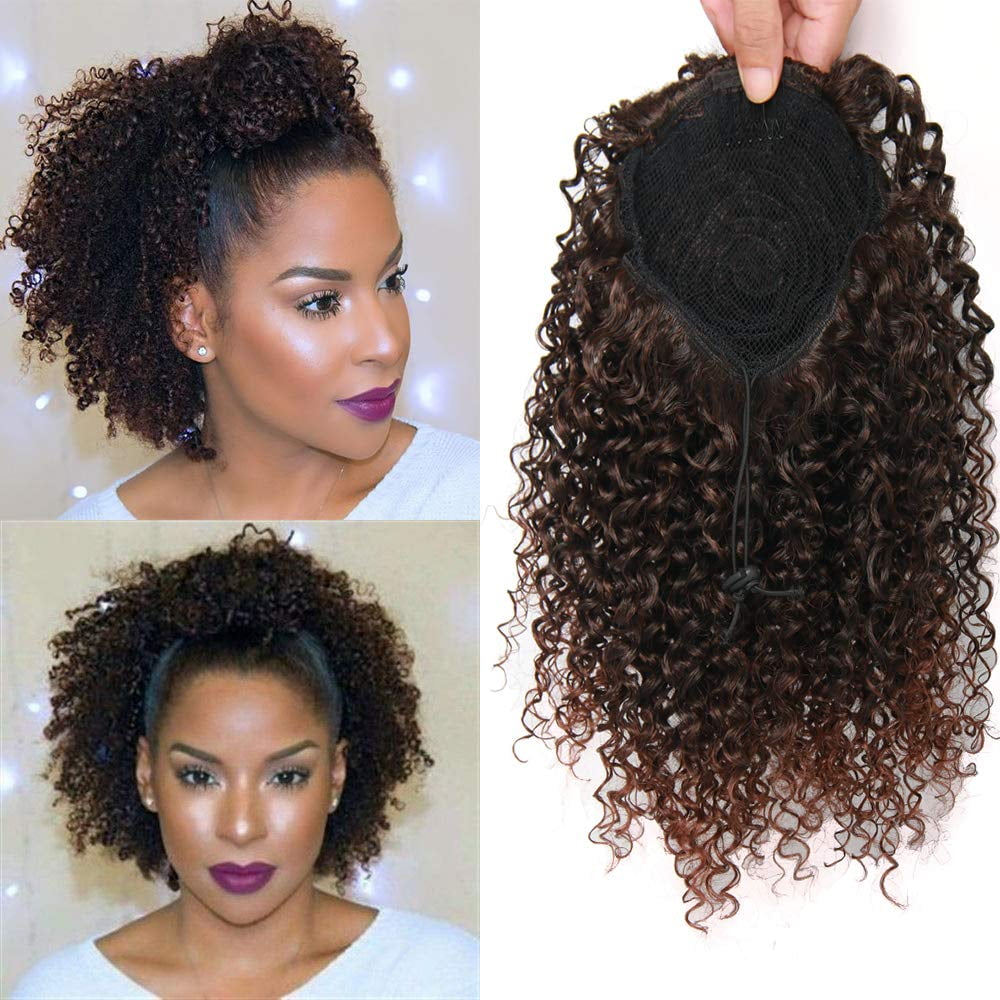 Short Afro Kinky Curly Ponytail Hair Piece for African American Ponytail Extension Synthetic Afro Kinky Curly Ponytail for Women Walmart
