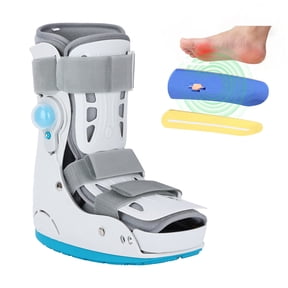Short Air Cam Walker Fracture Boot for Achilles Tendon & Ankle Recovery, EVA Pressure Relief Insoles Offloading for Heel, Metatarsalgia, Plantar Fasciitis, Heel Spurs