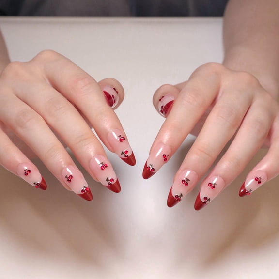 Short Almond Nail Tip White Advanced Removable Nail Sticker