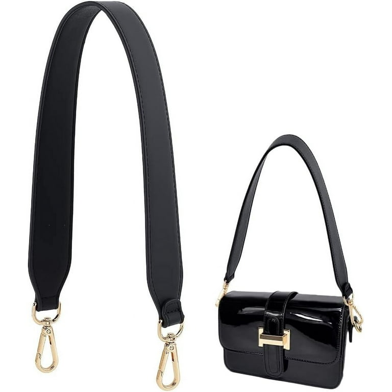 Black leather bag strap replacement sale