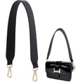 thumbnail image 1 of Short Bag Strap 24.6 Inch Black Leather Bag Strap 1.5 Inch Wide Bag Strap Replacement Purse Strap Handbag Strap for Women Men DIY Underarm Bag Shoulder Bag Handbag Golden Hardware, 1 of 8