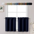 thumbnail image 1 of Short Black Out Curtains 36 Inch Length, Small Blackout Curtain Tier Rod Pocket Half Window Curtains for Kitchen Basement Cabinet Camper RV Bunk, 2 PCS, Each 30" Wx36 L, Black, 1 of 8