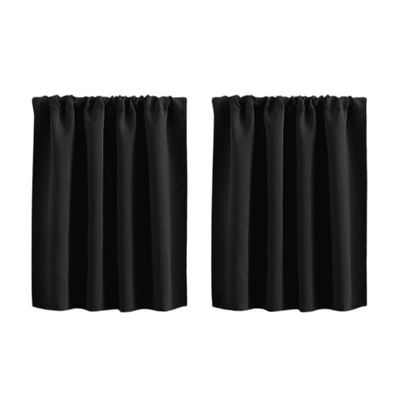 Short Blackout Curtain Kitchen Divider Blackout Curtain Coffee Curtain Small Window Cover for Kitchen Bedroom Privacy Decoration Use 30x28Inch Black