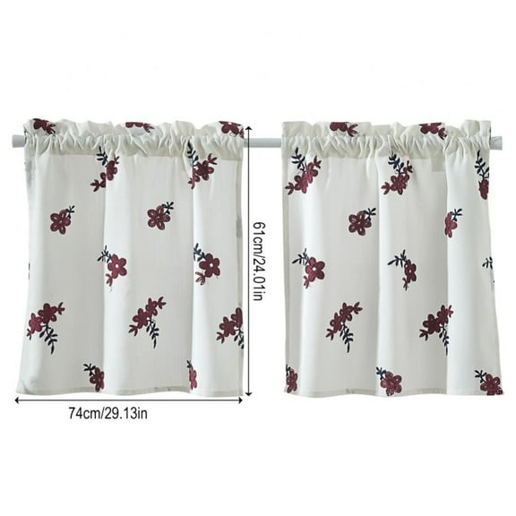 Short Blackout Curtains for Living Room Bedroom, 29 x 24 inches Window Treatment Small Panels Kitchen Cabinet Half-curtain Dustproof Cafe Drape (White)