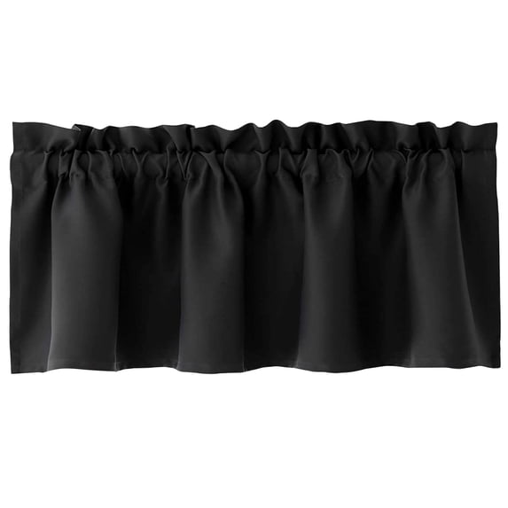 Short Blackout Curtains, Small Kitchen Curtain Tier Half Window Curtains for Bathroom Basement Cabinet Camper RV Bunk(XL,Black)