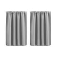 thumbnail image 1 of Short Blackout Curtains for Kitchen, Thermal Insulated Out Curtain for Bedroom, Rod Pocket Drapes for Bathroom Small Window, Gray, 1 of 6