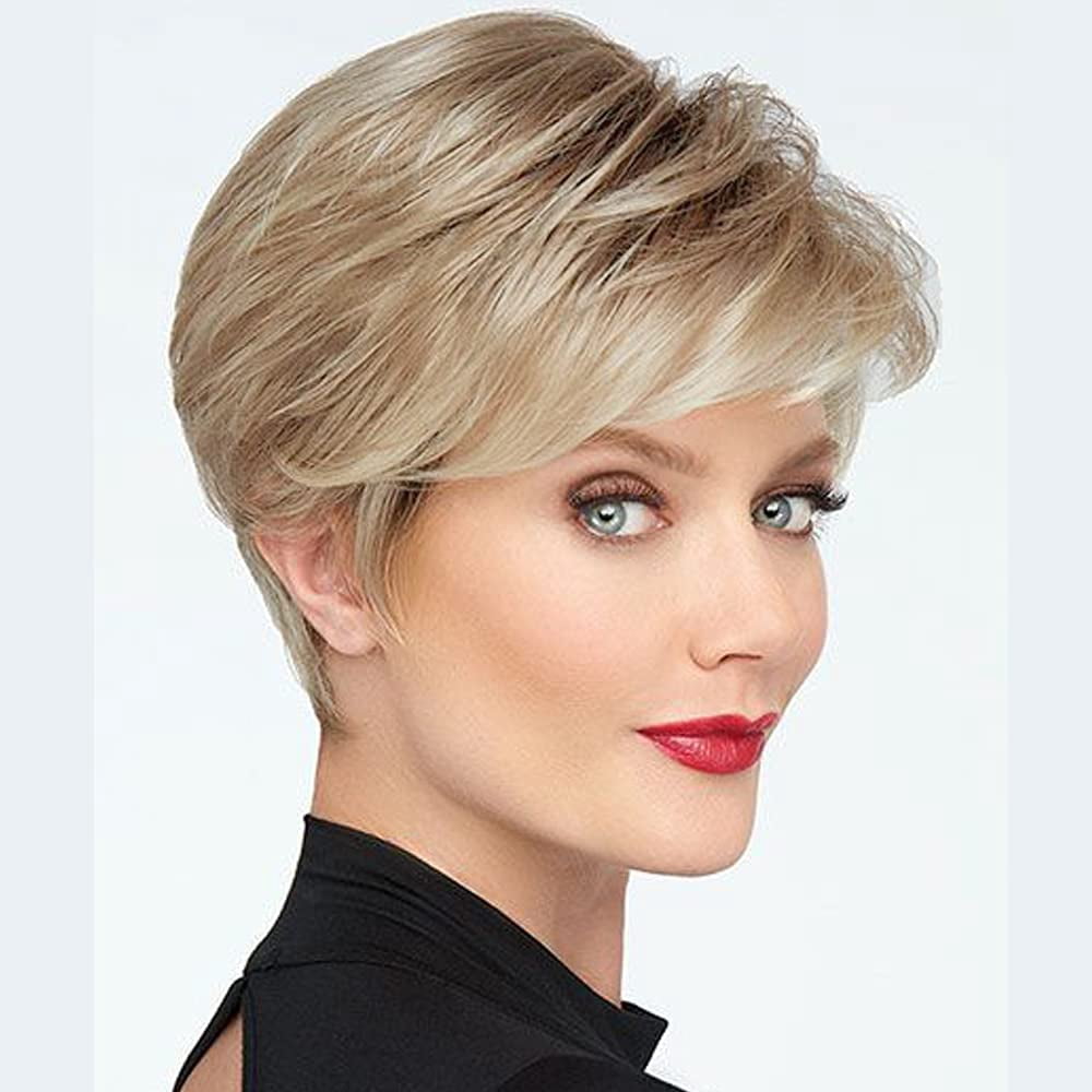 Short Blonde Pixie Wig Fluffy Layered Synthetic Daily Party Wear for Women Amazon.com : TISHINING Layered Short Blonde Pixie Wigs for  main image 3