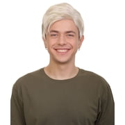 Short Blonde Wig for Men, Animated Doll Look Best for Halloween, Flame-retardant Synthetic Fiber