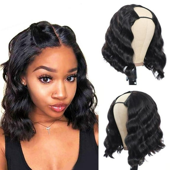 Short Bob U Part Human Hair Body Wave Brazilian Glueless