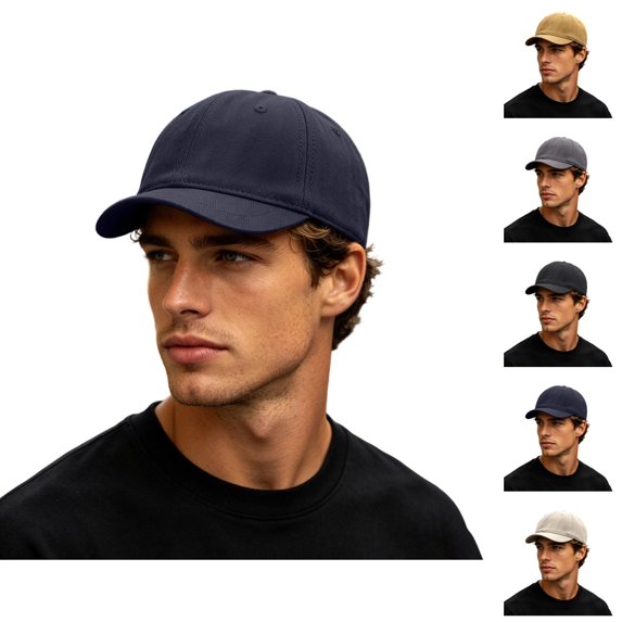 Short Brim Baseball Cap for Men Adjustable Washed Baseball Hat Equestrian Hat