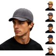 thumbnail image 1 of Short Brim Baseball Cap for Men Adjustable Washed Baseball Hat Equestrian Hat, 1 of 7