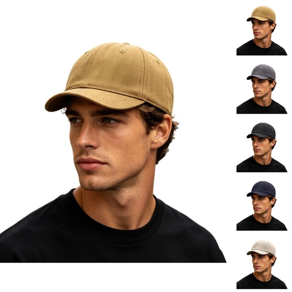 Short Brim Baseball Cap for Men Adjustable Washed Baseball Hat Equestrian Hat