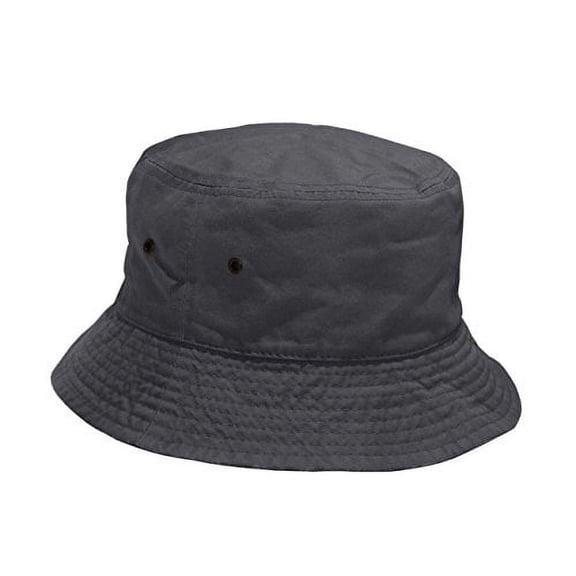 Short Brim Visor Cotton Bucket Sun Hat (Small/Medium, Charcoal)