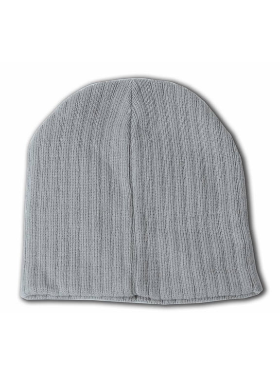 Short Cable Beanie- Heather Grey
