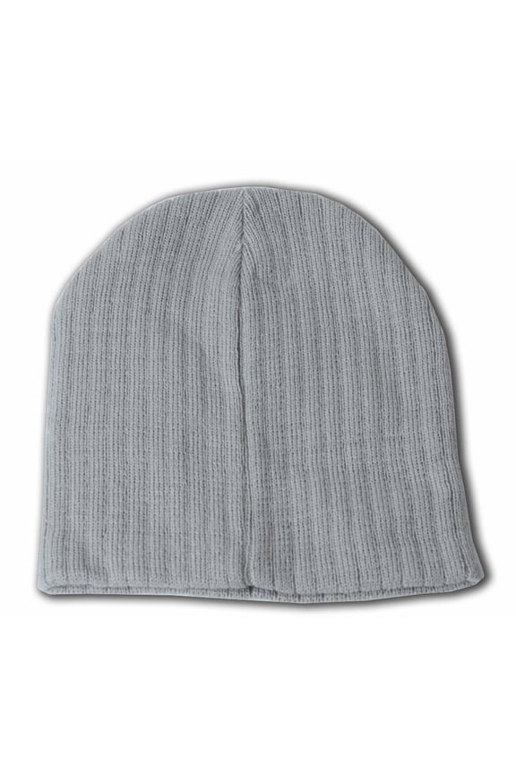 Short Cable Beanie- Heather Grey