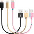 thumbnail image 1 of Short Car Charger, ACE 3 Pack 10 inch / 25CM Phone ChargeriPhone MFI Certified Cable Cell Phone Fast Charger Cable Cord USB Cable Compatible 13/12 /11 Pro Max/XS/XR/X/8/7/6S/6 More-Black, Gold, Pink, 1 of 5
