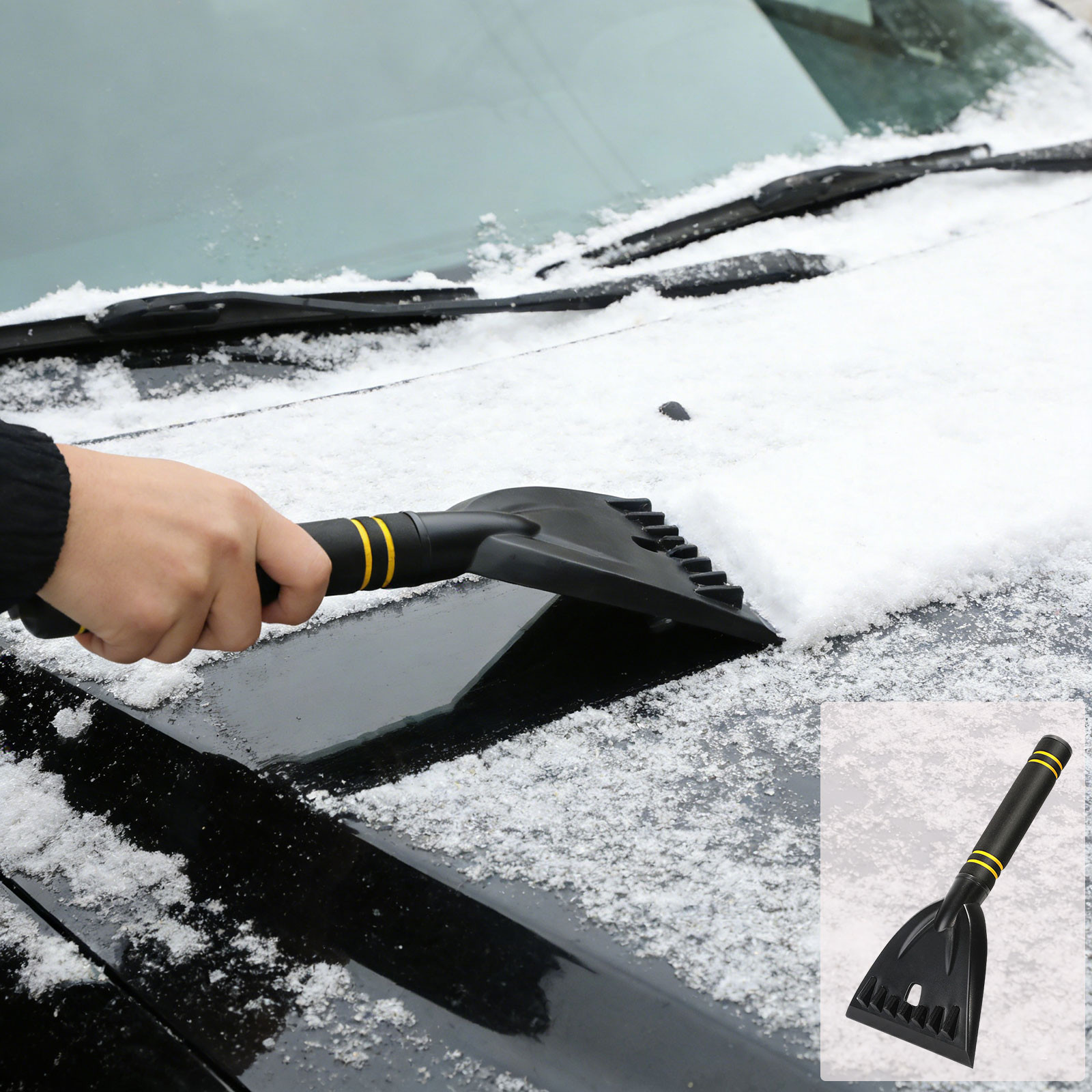 Car Snow Rake Short Car Snow Shovel & Ice Scraper - Winter Tool for Window Glass ...