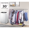 thumbnail image 1 of Short Clothing Racks for Hanging Clothes with Bottom Shelves and Wheels Heavy Duty Rolling Clothes Rack Kids Clothing Rack for Adult Coat, Closet, Wardrobe, 1 of 4