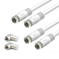 Short Coaxial Cable, 2 Pack 1ft Coaxial Cable, RG6 Cable with Right