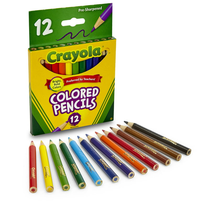 Short Colored Pencils, Pack of 12 (12 pencils)