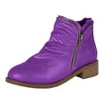 thumbnail image 1 of Short Colors Solid Zipper Women's Retro Fashion Shoes Boots Casual Women's Boots, 1 of 5