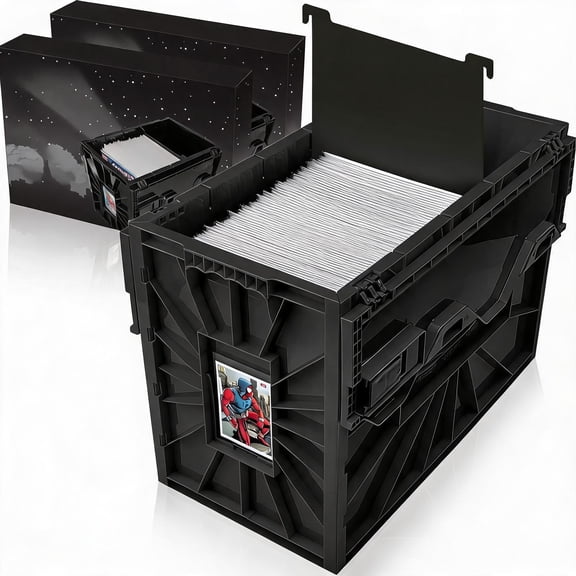 Short Comic Book Bin Holds 150 Comics Stackable Acid-Free Plastic Storage Black 2 Pack Bestseling