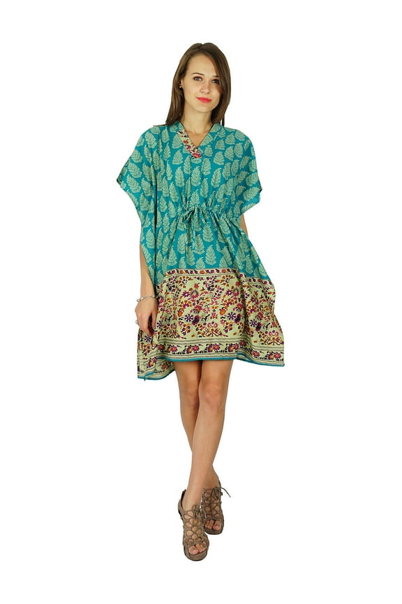 Short Cotton Maxi Nightwear Phagun Caftan Tunic Bohemian New Dress Kaftan