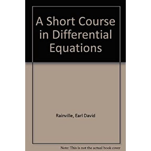 Pre-Owned A Short Course in Differential Equations (Hardcover) 0023977604 9780023977602