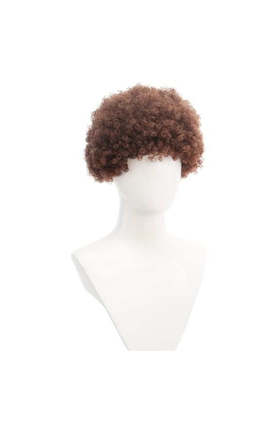 Short Curly Brown Hair Wigs - 8 Inch Fluffy Performance Hair for Parties and Dances Breathable, lightweight