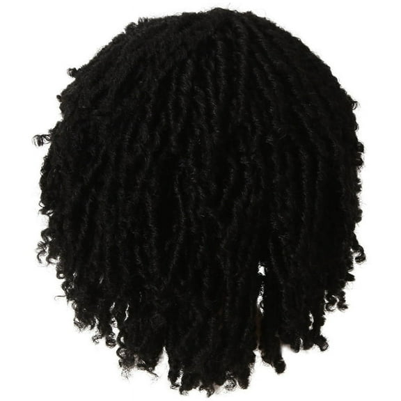 Short Curly Hair Dirty Braided Wig Black Dreadlock Wigs for Women