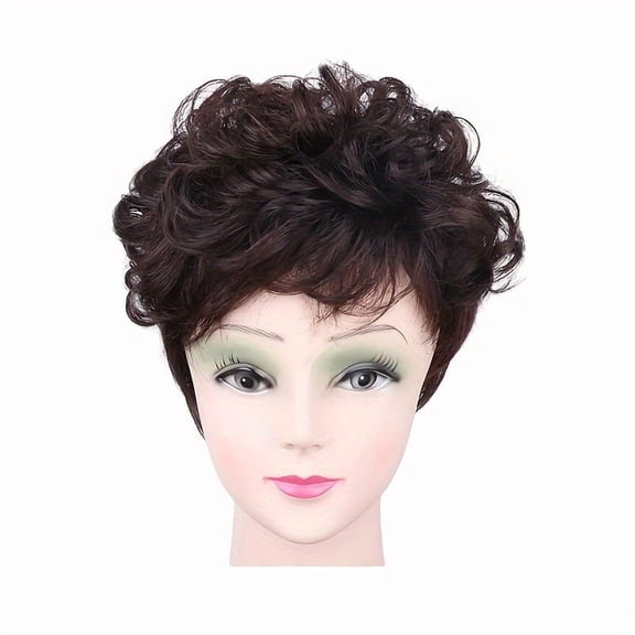 Short Curly Hair Replacement Block for Women - Volume Boosting Hairpiece for Thinning Hair