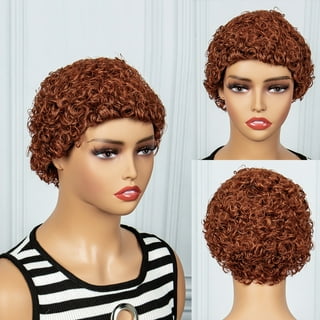 Short Afro Wig Black Woman