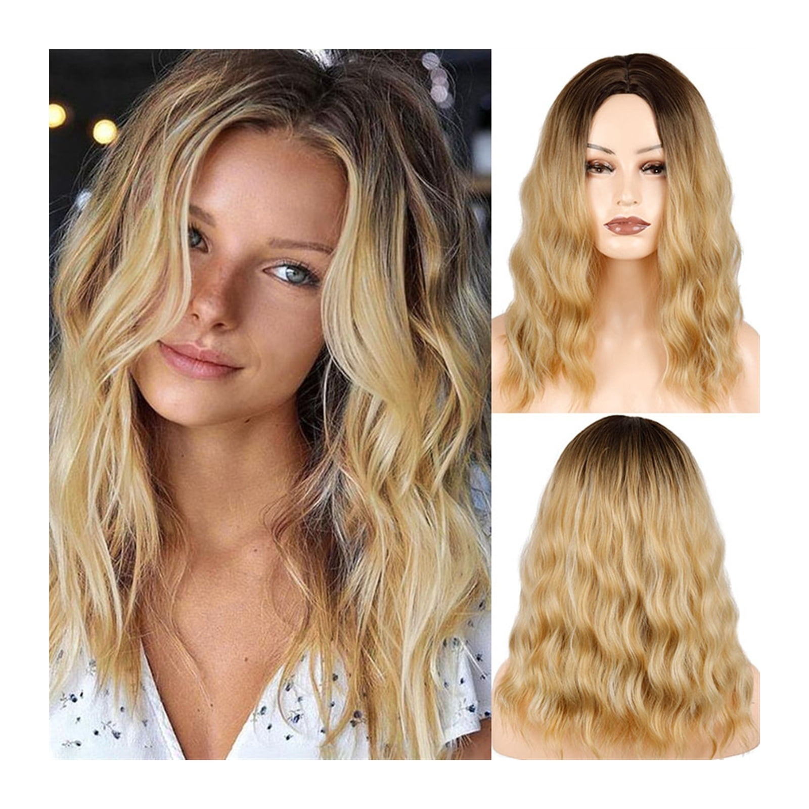 Wig Blonde short texture curly ombré New 2019 wig Amazon.com : Nuxovin Brown Blonde Short Curly Wigs Human  main image 3