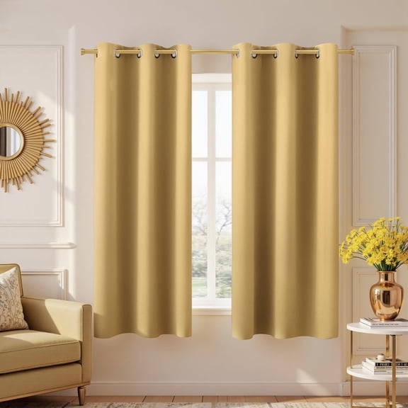Short Curta45 Inch Length For Bathroom Kitchen Small Window 2 Panels Grommet Darken Room Bedroom Bronze 34x45 In Long