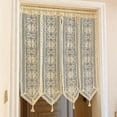thumbnail image 1 of Short Curtain for Window Sheer Beige Cotton Hollow Crochet Lace Bohemian Valance Panel Drapes Half Curtain for Kitchen Café Bedroom Cabinet Curtain Door Curtain, 1 of 5