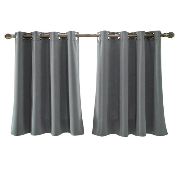 Short Curtains Gray Half Window Curtains for Bedroom, Privacy Curtain Tiers for Windows, Energy Saving Curtain Tiers for Bathroom Shades, Wide 36x Long 29 inches per Panel,Set of 2