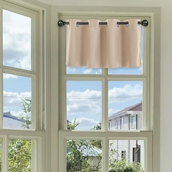 ‌Short Curtains for Kitchen Windows 29x14 Inches Light Blocking Polyester Cafe Curtains with Rod Pocket,Pet Friendly,Easy Clean Small Window Treatments in 6 Colors Beige Gray Navy