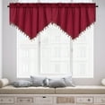 thumbnail image 1 of Short Curtains, Solid Color, Triangle Design, Rod Pocket, for Kitchen Window, Small Window, Cafe Style, Red, by FAJHHA, 1 of 8