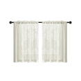 thumbnail image 1 of Short Curtains for Small Bathroom Window Kitchen Set of 2 Pack Faux Linen Look Sheer Opaque Curtains, 1 of 6