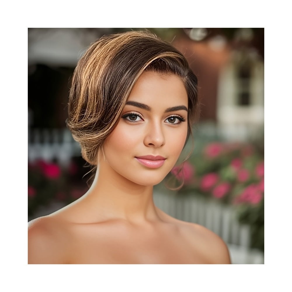 Short Cut Wig Transparent 13X4 Lace Frontal Wavy Human Hair Wigs PrePlucked Hairline