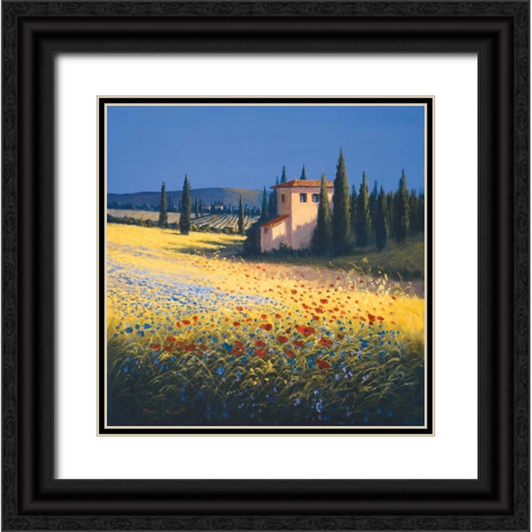 Short, David 26x26 Black Ornate Wood Framed with Double Matting