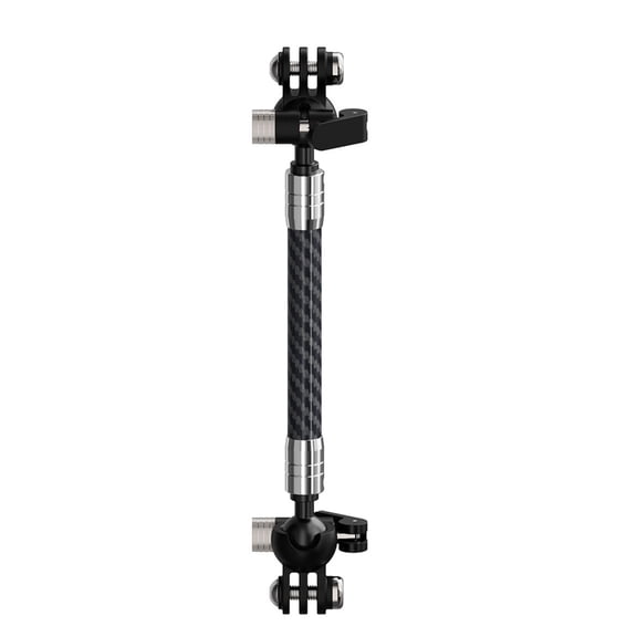 Short Double Head Carbon Fiber Action Camera Extension Rod Bar Quick Release Clamp Adjustable Angle Quick Lock Mechanism