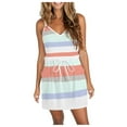 thumbnail image 1 of Short Dresses For Women Casual Sleeveless V-Neck Drawstring Waist Beach Cover up Mini Short Swing Dress with Pockets, 1 of 4