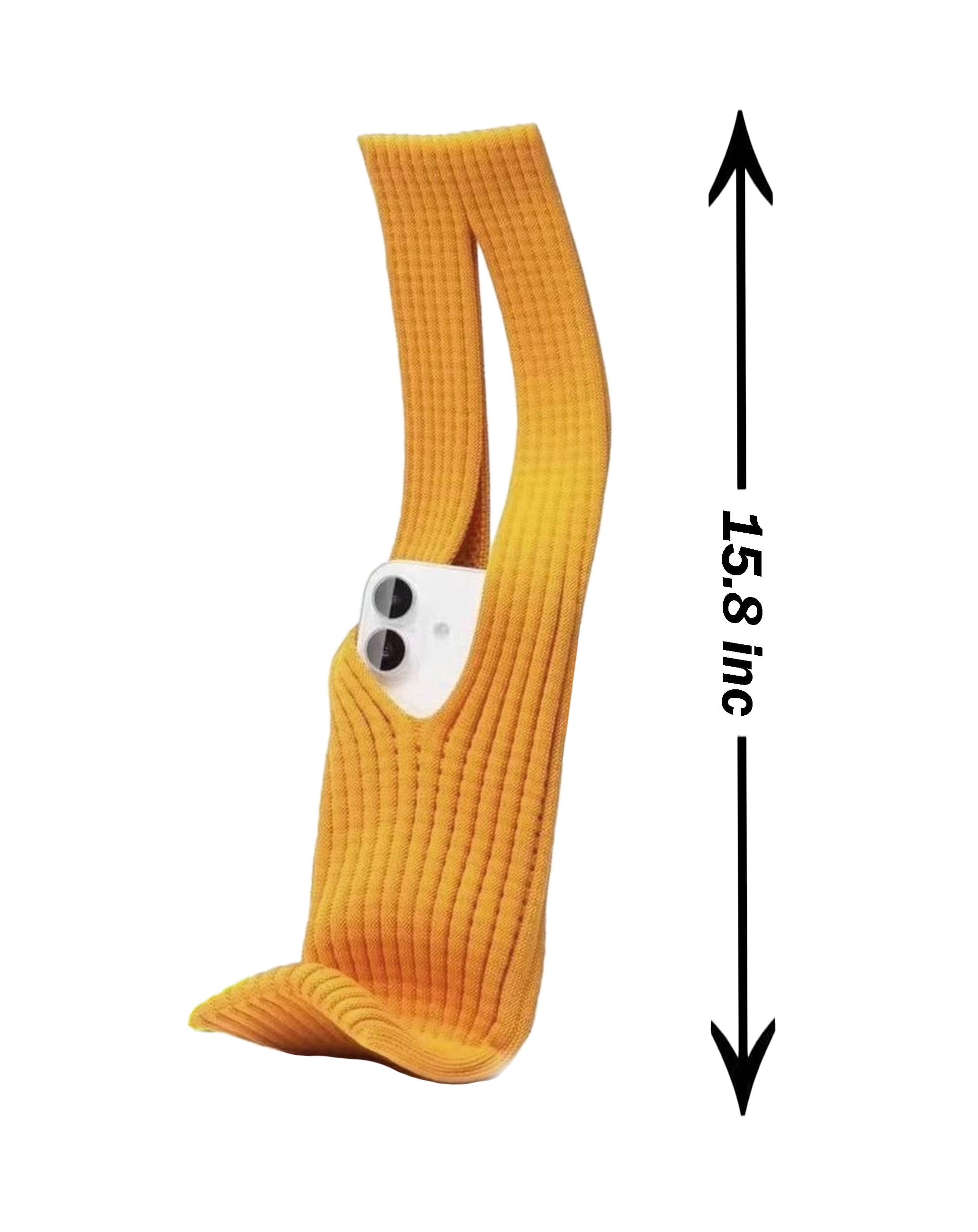 Short Elastic Knit Carry Sleeve for Phones - Gold