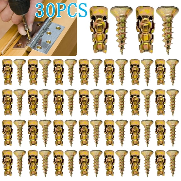 Short Expansion Screw Set, Stripped Thread Restor for Cabinet Hinge Repair Secure Cabinet Door Fastening