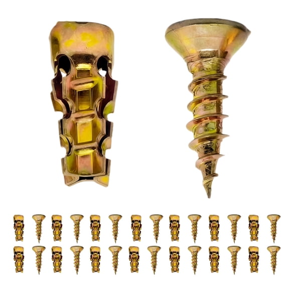 Short Expansion Screw, for Cabinet Hinge Repair & Stripped Thread Restoration, 30/60/100 Kit Fits 6mm Drill Holes in Tile Stone Wood for Kitchen