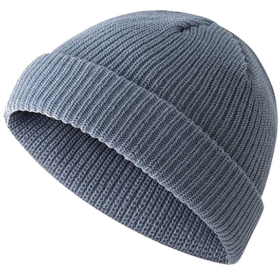 Short Fisherman Beanie for Men Women Warm Winter Hats Knit Cuffed Beanies Skull Cap Acrylic Watch Hat,One Size