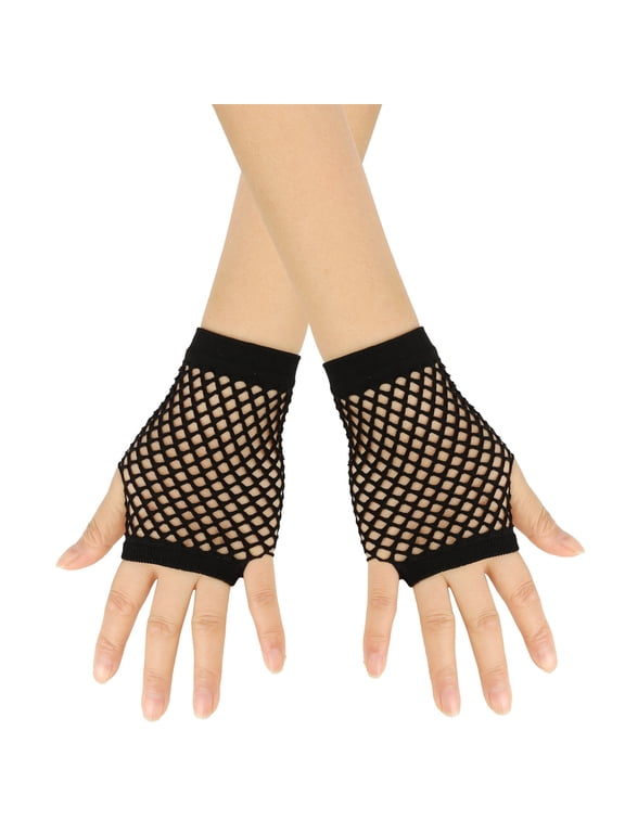 Short Fishnet Gloves Fingerless For Women Fish Net Mesh Emo Goth 80s Scene Accessories