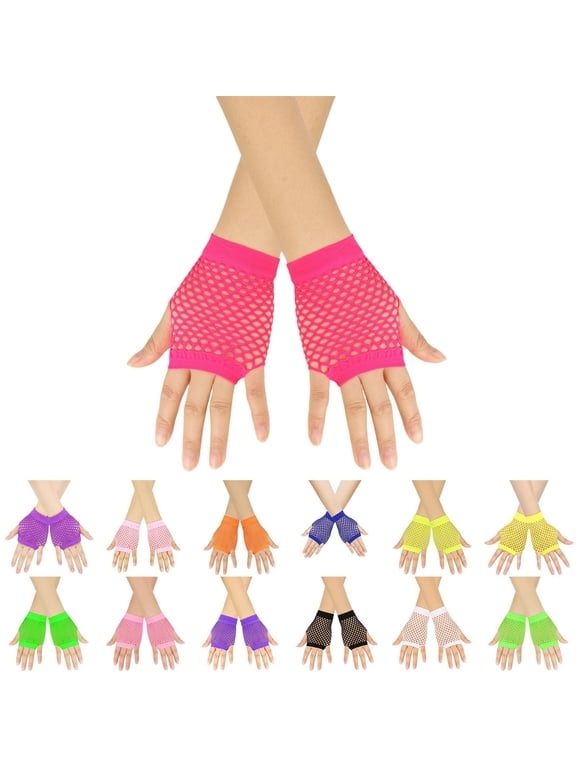 Short Fishnet Gloves for Women Stylish Stretchy Breathable Fashion Mesh Gloves Fingerless Halloween Party Short Fishnet Gloves Fish Net Mesh Goth 1980s Mesh Gloves Fingerless Blue One Size