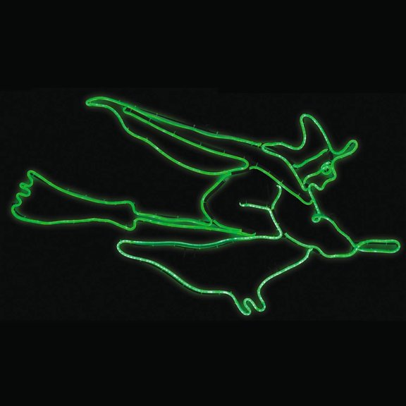 Short Flying Witch Glow Light Halloween Decoration
